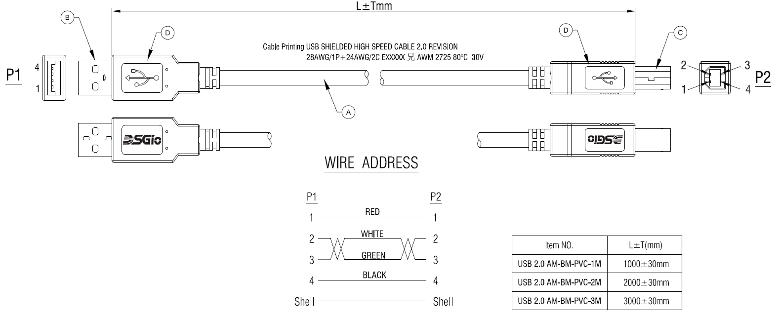 UDC-AB20-XXXM Cable Construct